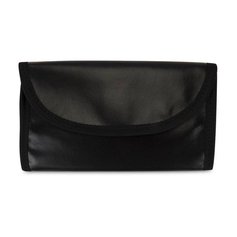 Pasta Mostruário Para Joias Com 2 Bolsos -Tamanho 19X30cm Vinil Preto - Veludo Vermelho