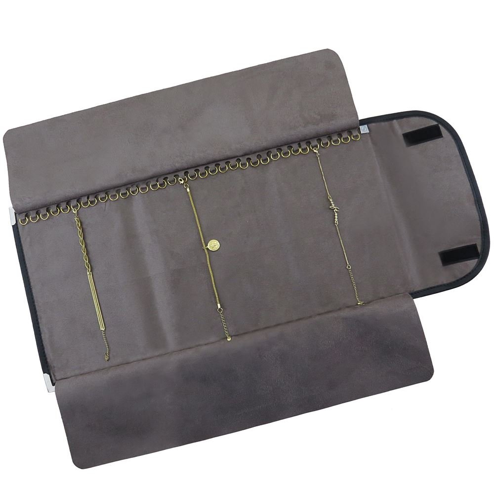 Pasta Mostruário Para Pulseiras - Tamanho 24,5x60,5cm Dunny Preto - Suede Marrom