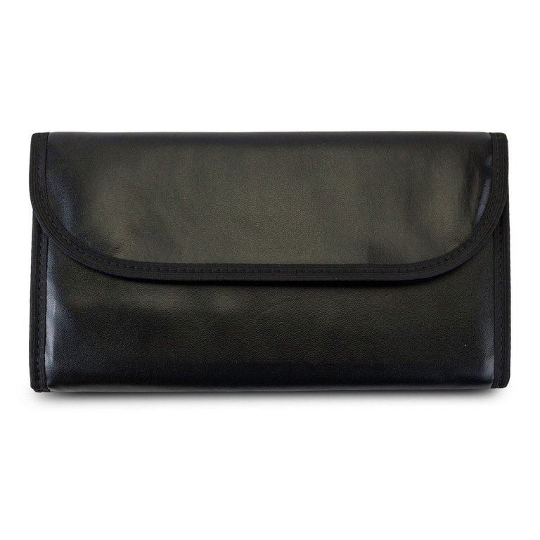 Pasta Mostruário Para Corrente - Média Vinil Preto - Veludo Vermelho