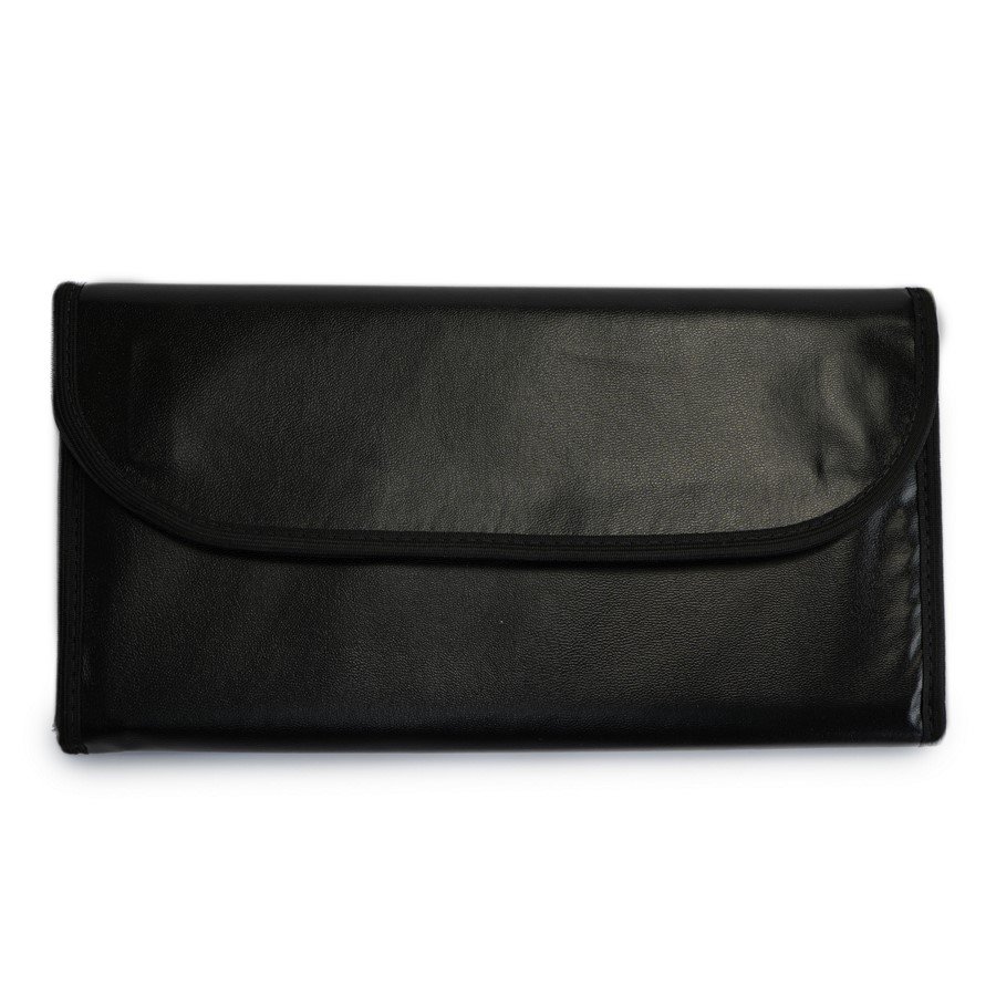 Pasta Mostruário Para Corrente - Média Vinil Preto - Veludo Bege