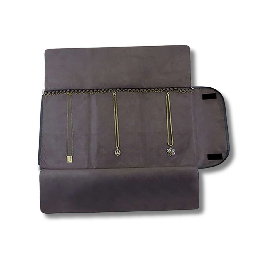 Pasta Mostruário Para Correntes - Grande - Tamanho 30x68cm Dunny Grafite - Suede Marrom
