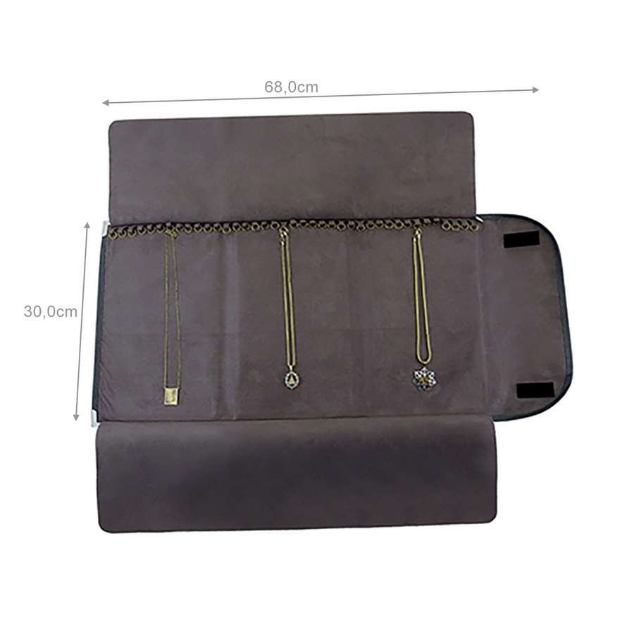 Pasta Mostruário Para Correntes - Grande - Tamanho 30x68cm Dunny Grafite - Suede Marrom