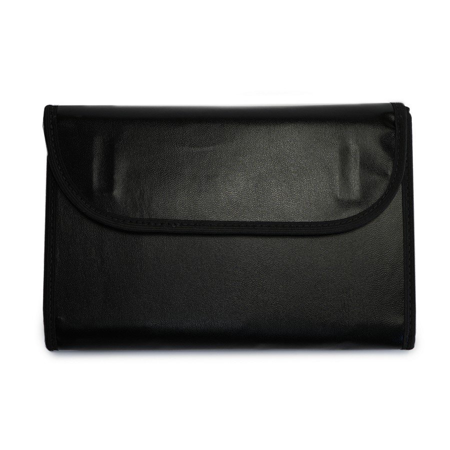 Pasta Mostruário Para Pingente- Média - Com 4 Espaços Vinil Preto - Veludo Bege