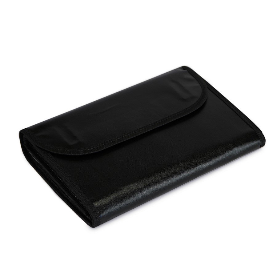 Pasta Mostruário Para Pingente- Média - Com 4 Espaços Vinil Preto - Veludo Bege