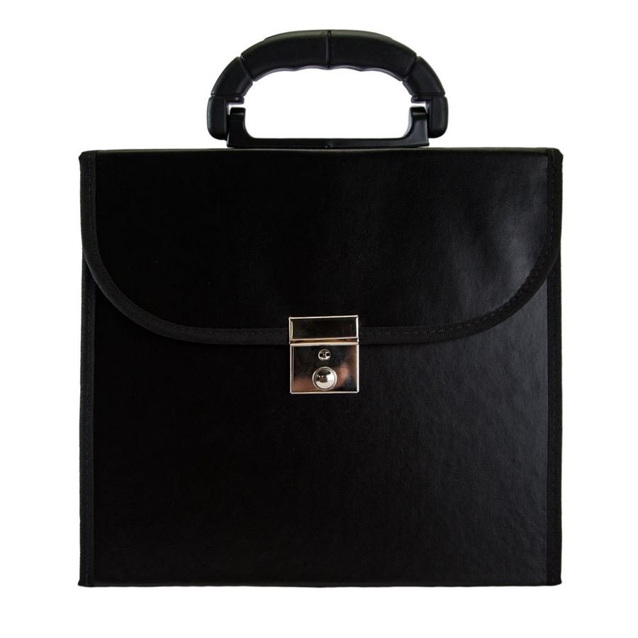 Pasta Mostruário Para Joias-Para 3 anéis e 3 Brincos 26x66cm Nylon Preto - Veludo Vermelho