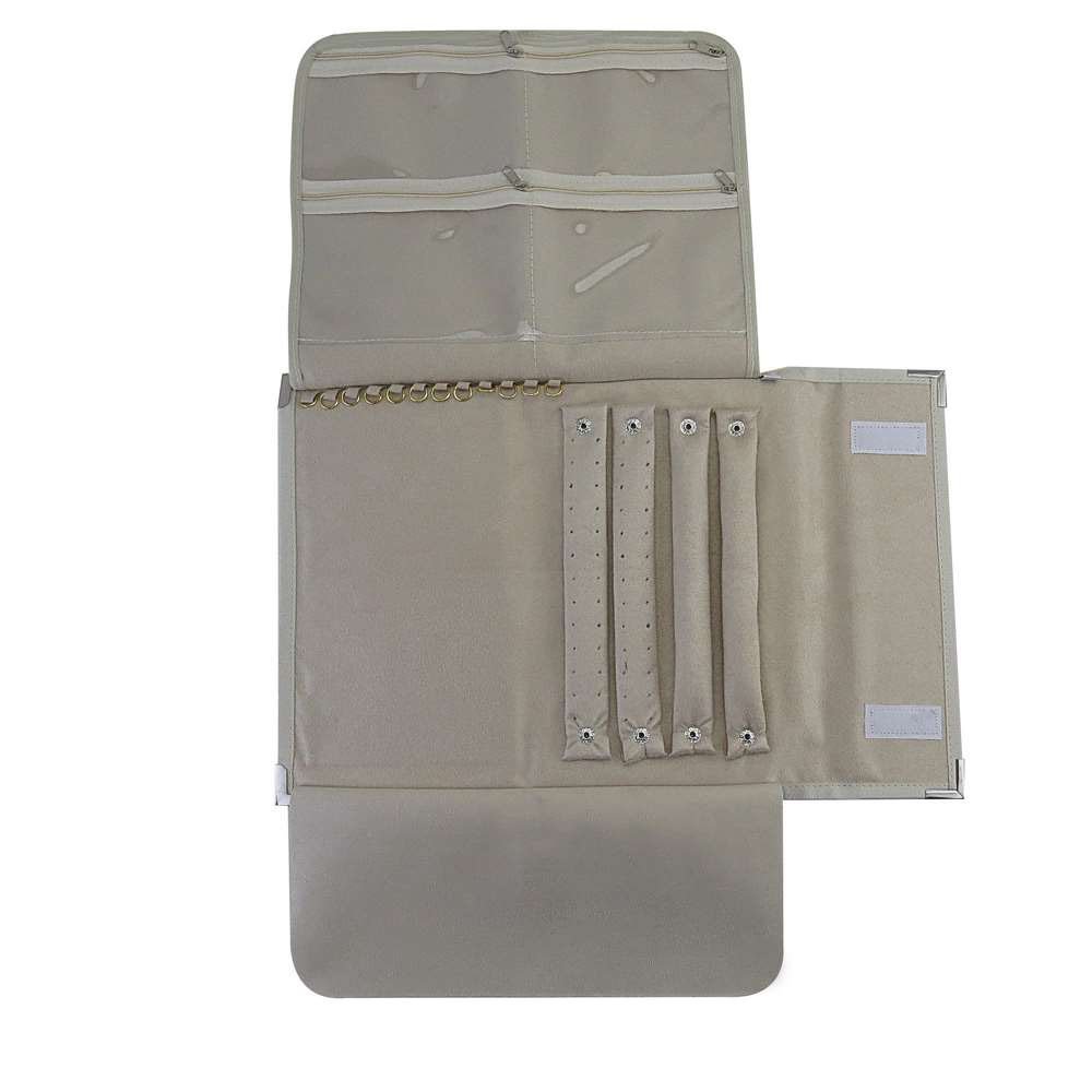 Pasta Pequena Mostruário para Joias - 27x42,5 cm. Dunny Champagne - Suede Bege