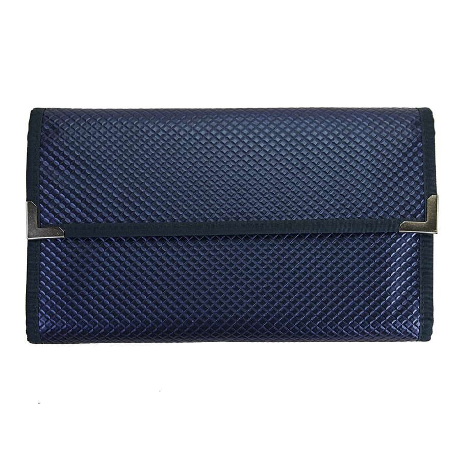 Pasta Média Mostruário para Joias - 27x60 cm. Rodes Azul Marinho Metalizado - Suede Bege