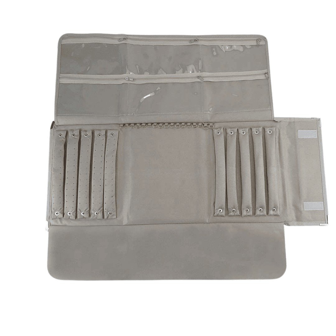 Pasta Grande Mostruário para Joias - 27x69 cm. Dunny Champagne - Suede Bege