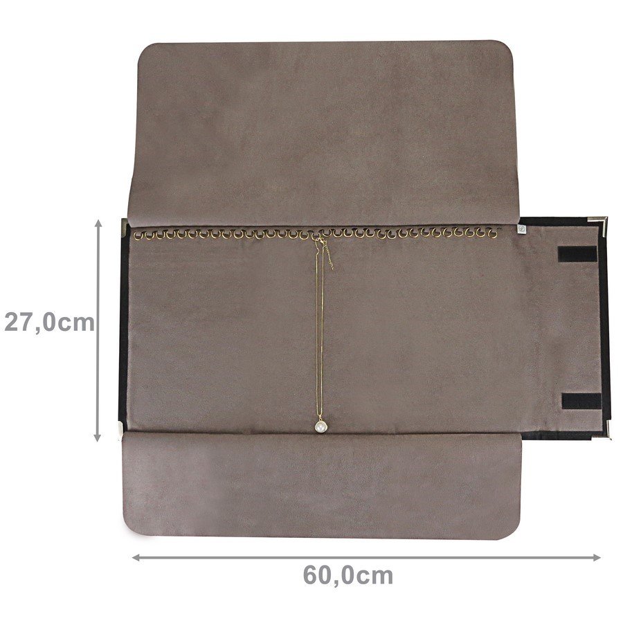 Pasta Média Expositora para Correntes - 27x60 cm. Dunny Preto - Suede Marrom