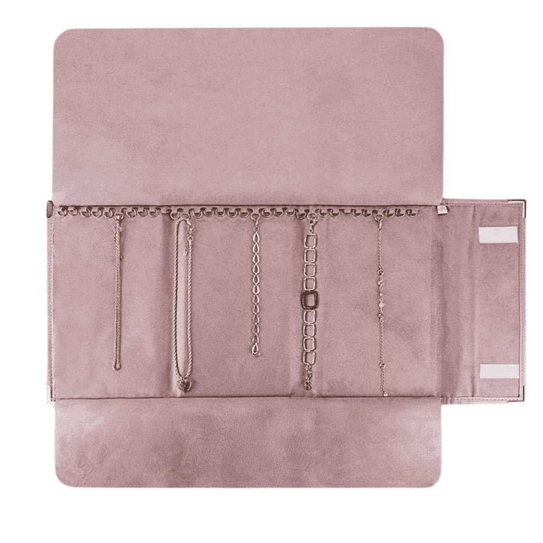 Pasta Média Expositora para Correntes - 27x60 cm. Reptil Rosa Blush (5390) - Suede Rosê (0937)