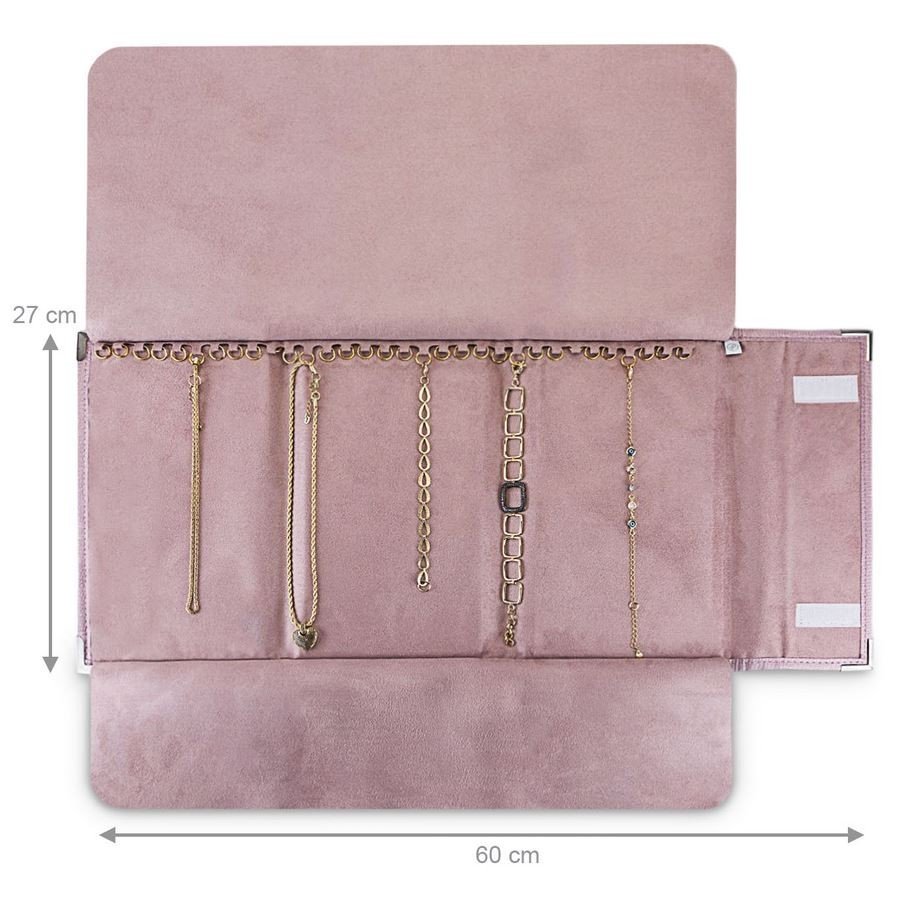 Pasta Média Expositora para Correntes - 27x60 cm. Reptil Rosa Blush (5390) - Suede Rosê (0937)