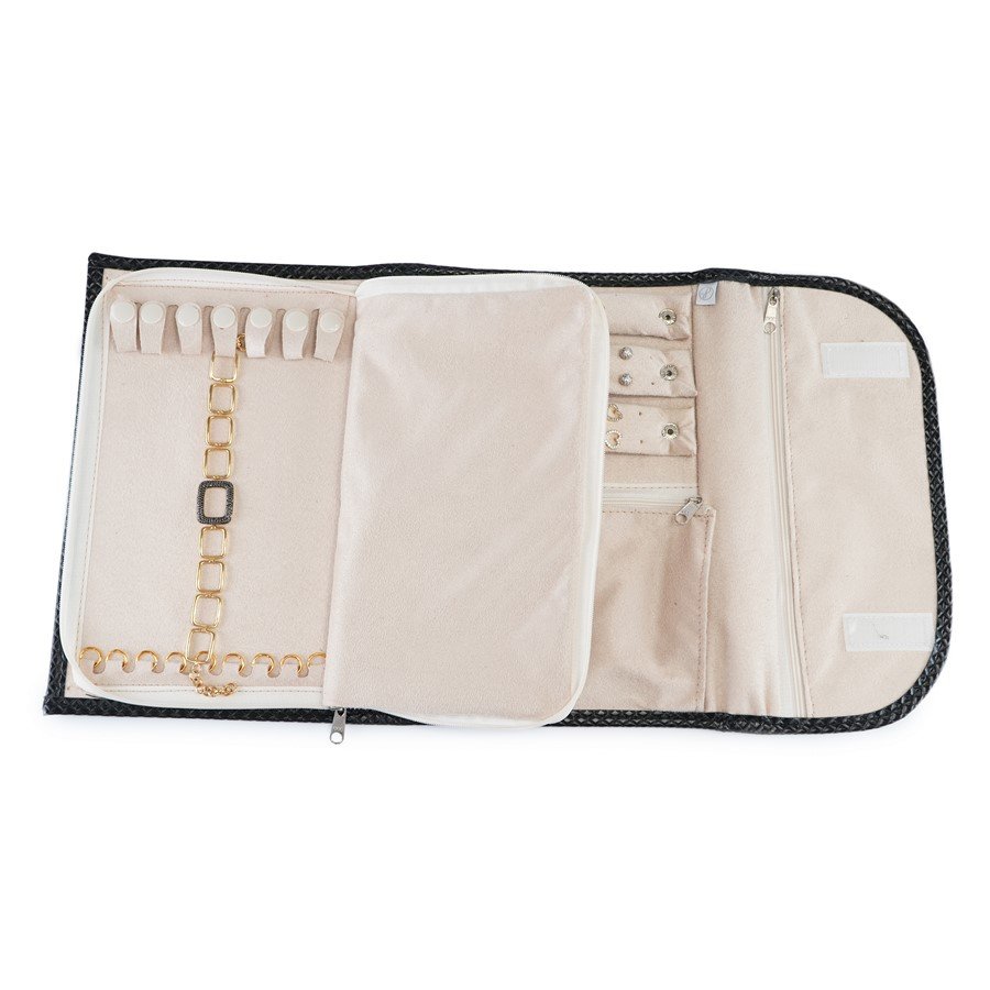 Pasta Média PRIME 1A2B 25x50 cm Rodes Preto - Suede Bege