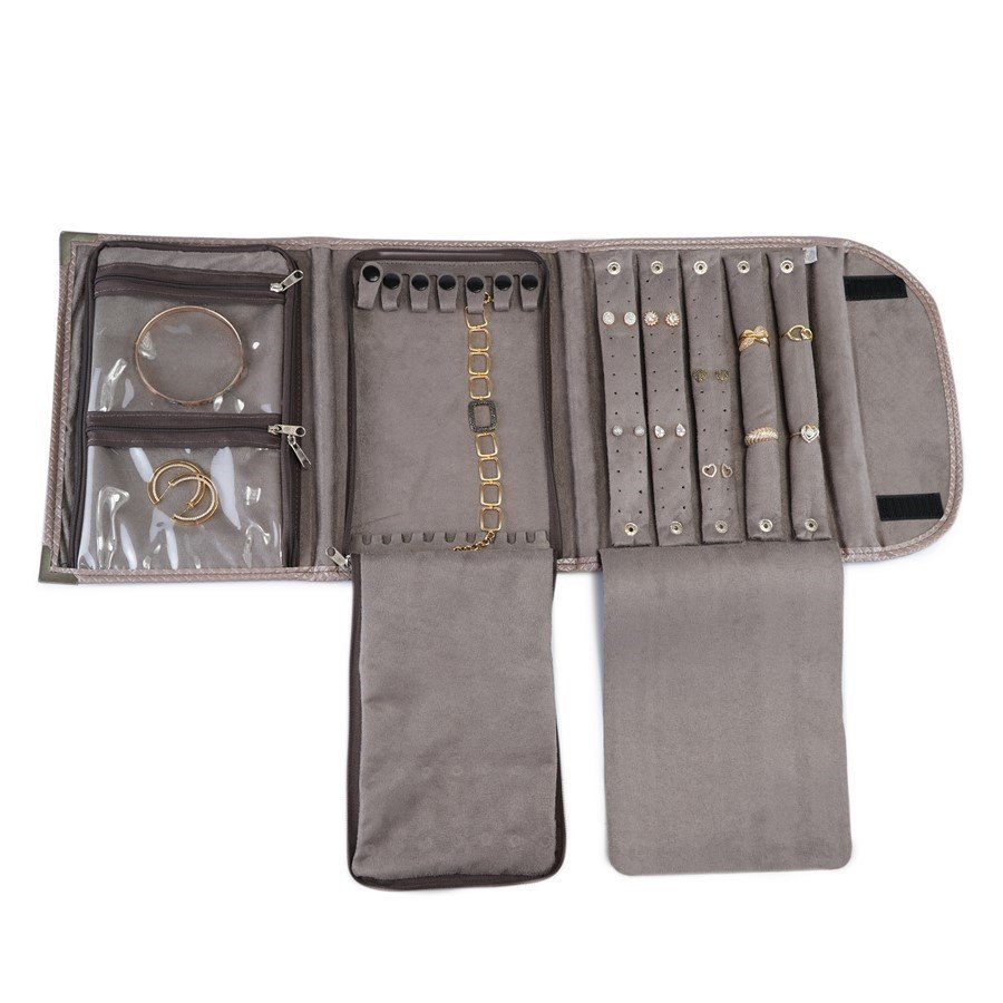 Pasta Grande PRIME 2A3B 25x68 cm Rodes Capuccino Metalizado - Suede Marrom