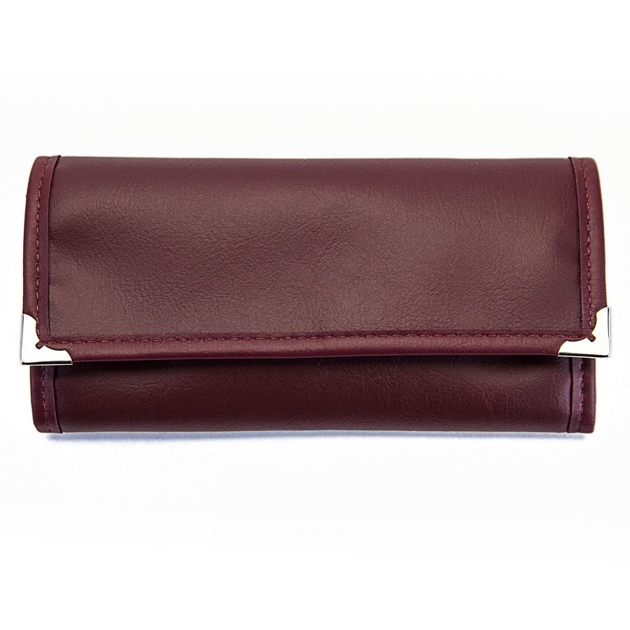 Pasta Mini Mostruário para Joias - 19x27 cm. Vinil Casco Ameixa II - Suede Rosê