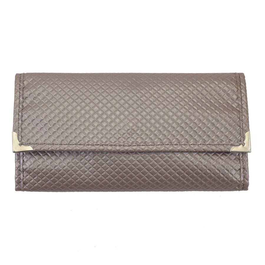 Pasta Mini Mostruário para Joias - 19x27 cm. Rodes Capuccino Metalizado - Suede Marrom