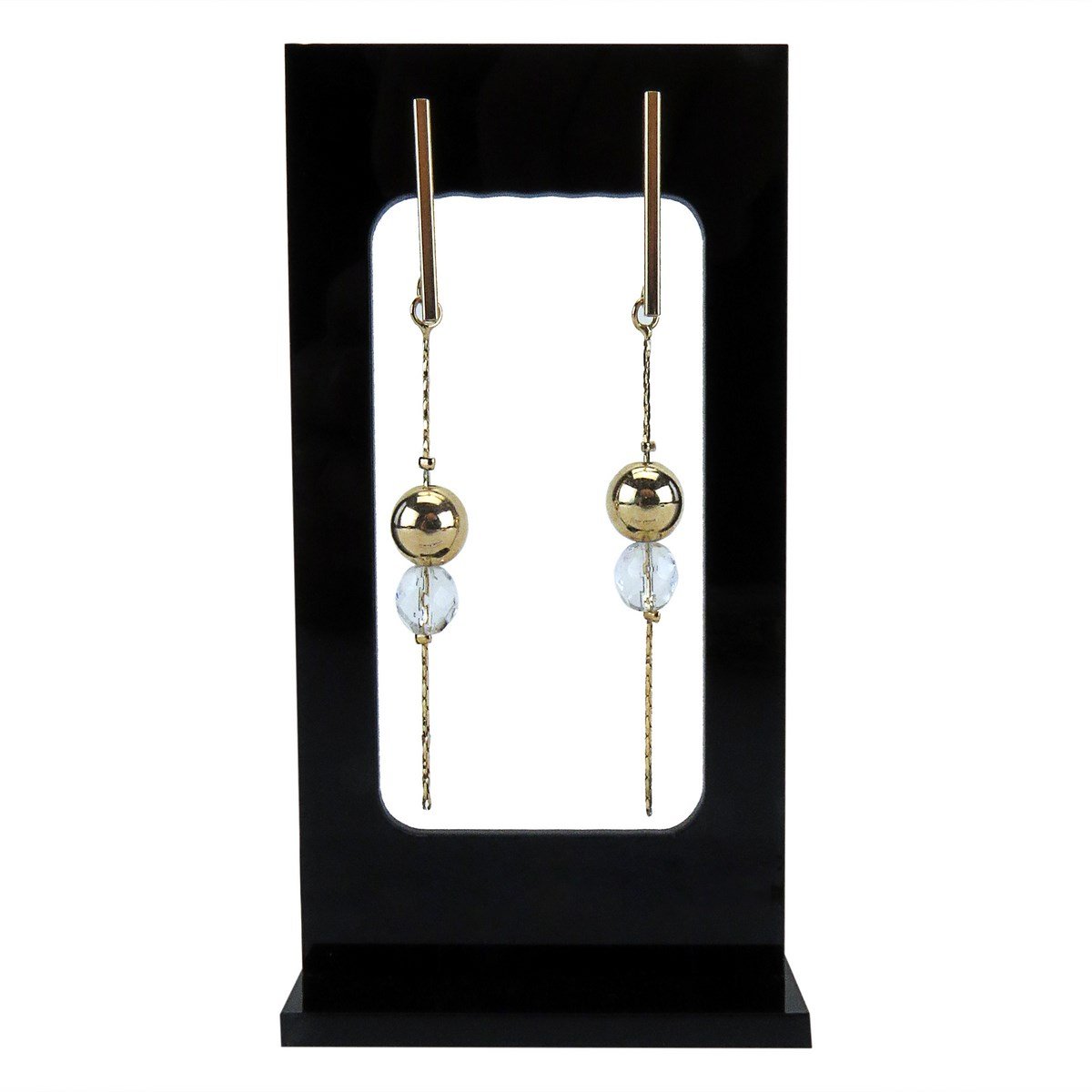 Expositor Brinco Vazado Médio 6,3x11,2x2,2 cm Acrilico Preto