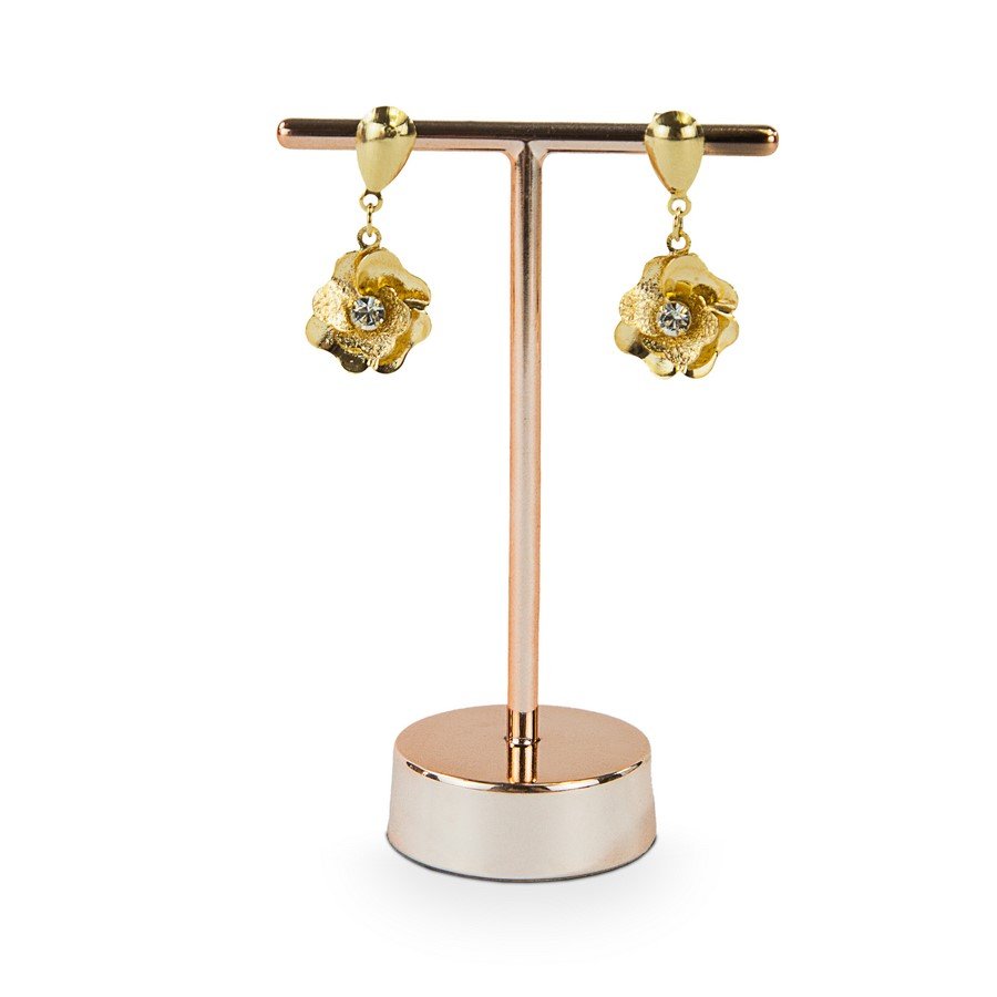 Expositor 'T' com Base Metalico - 9 cm. Rosê