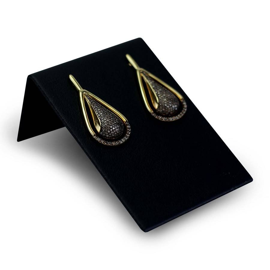 Expositor Médio Inclinado para Brinco - 5,5x8,0 cm. Vinil Vinil Preto 