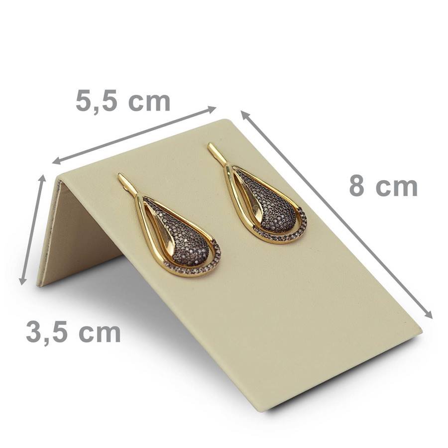 Expositor Médio Inclinado para Brinco - 5,5x8,0 cm. Vinil Vinil Marfim