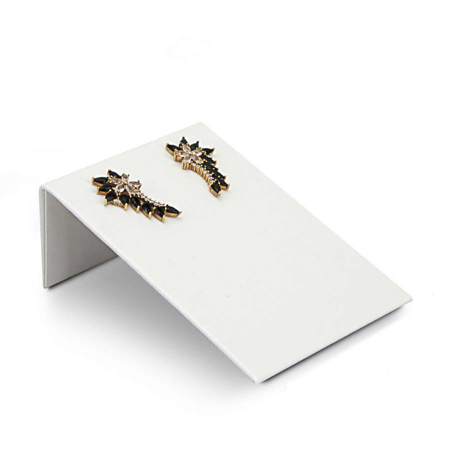 Expositor Inclinado para Brincos e Gargantilhas - 7x10 cm. Vinil Vinil Branco