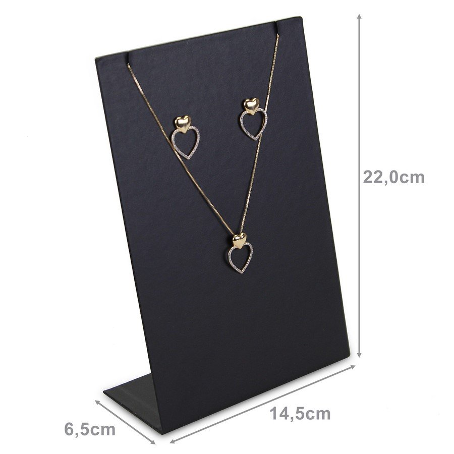 Expositor para Brincos e Gargantilhas - 14,5x22,0 cm. Vinil Vinil Preto