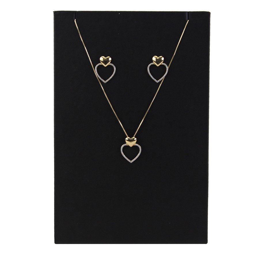 Expositor para Brincos e Gargantilhas - 14,5x22,0 cm. Vinil Vinil Preto