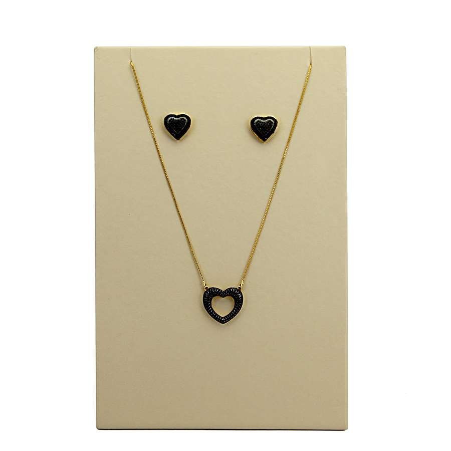 Expositor para Brincos e Gargantilhas - 14,5x22,0 cm. Vinil Vinil Marfim