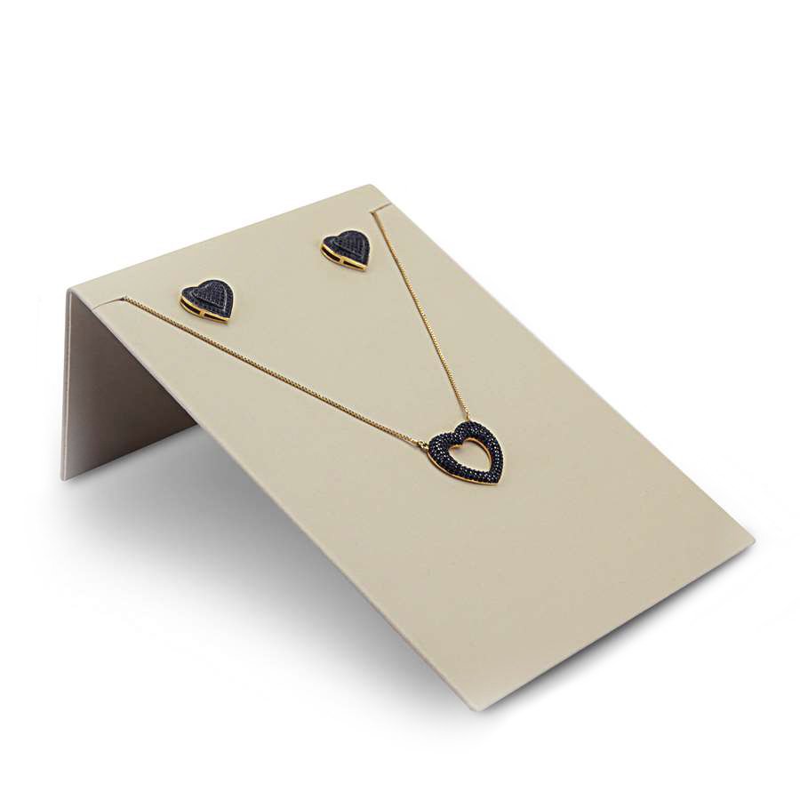 Expositor Inclinado para Brincos e Gargantilhas - 12,0x17,0. Vinil Vinil Marfim