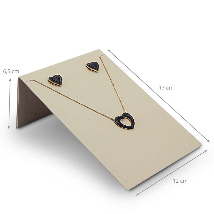 Expositor Inclinado para Brincos e Gargantilhas - 12,0x17,0. Vinil Vinil Marfim