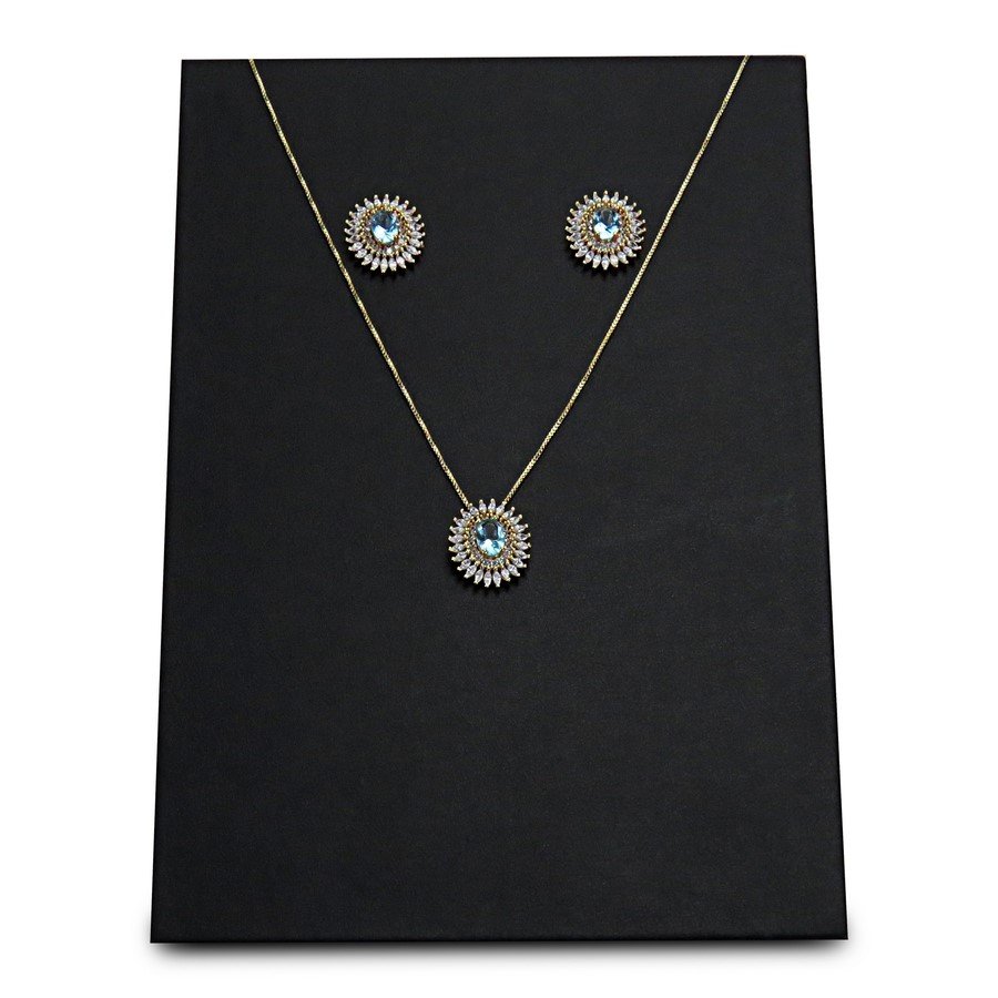 Expositor Inclinado para Brincos e Gargantilhas - 14,5x22. Vinil Vinil Preto