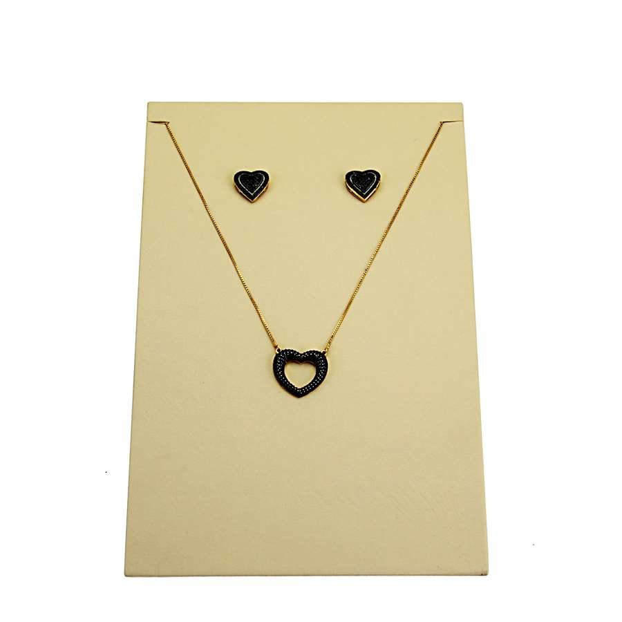 Expositor Inclinado para Brincos e Gargantilhas - 14,5x22. Vinil Vinil Marfim