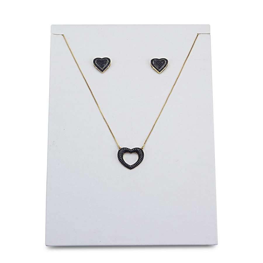 Expositor Inclinado para Brincos e Gargantilhas - 14,5x22. Vinil Vinil Branco