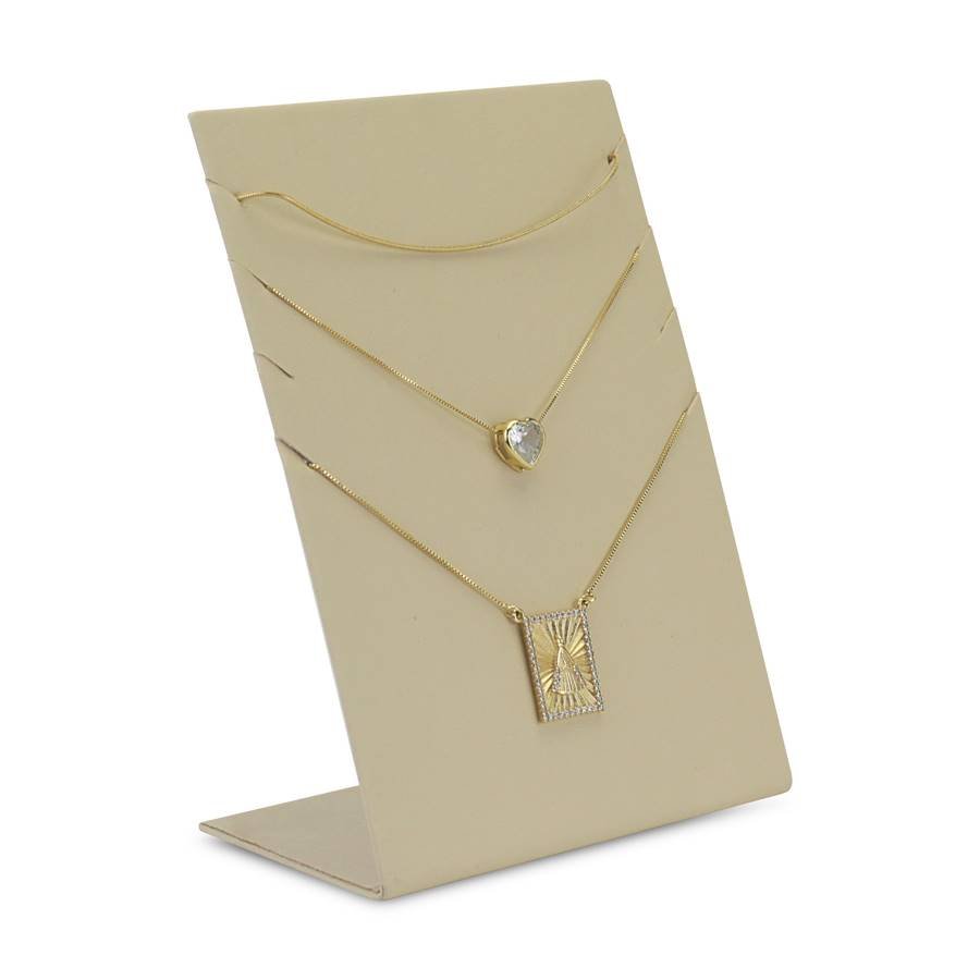 Expositor para Gargantilhas - 12,0x17,0 cm. Vinil Vinil Marfim