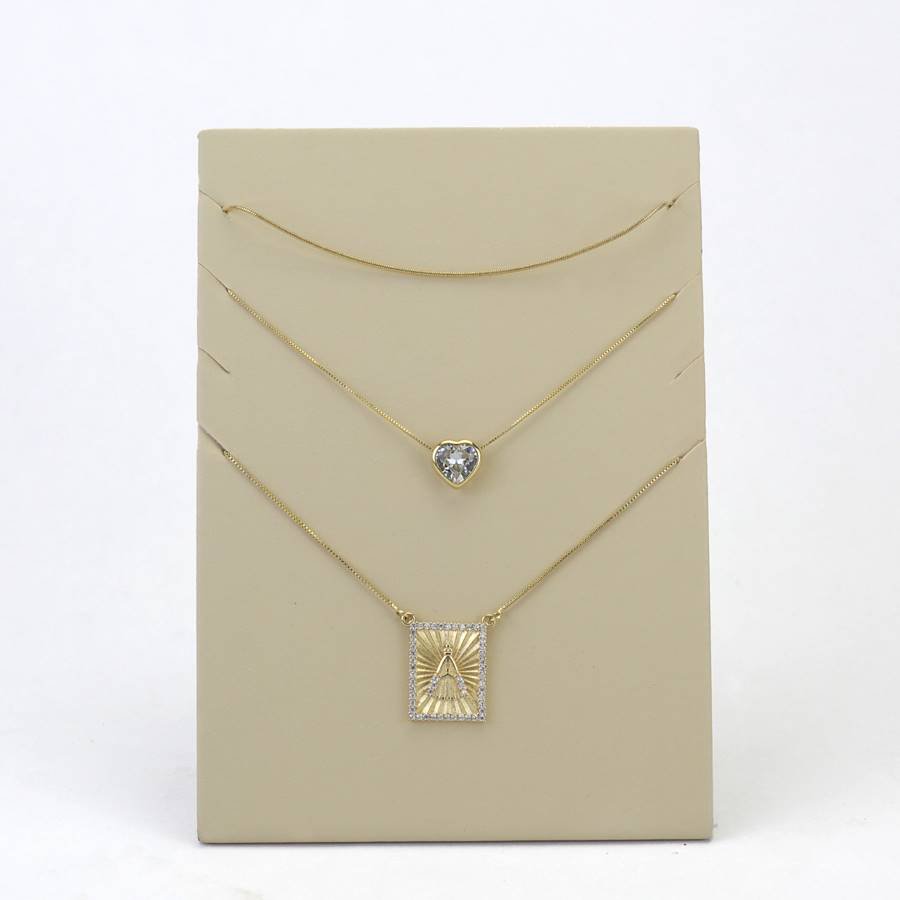 Expositor para Gargantilhas - 12,0x17,0 cm. Vinil Vinil Marfim