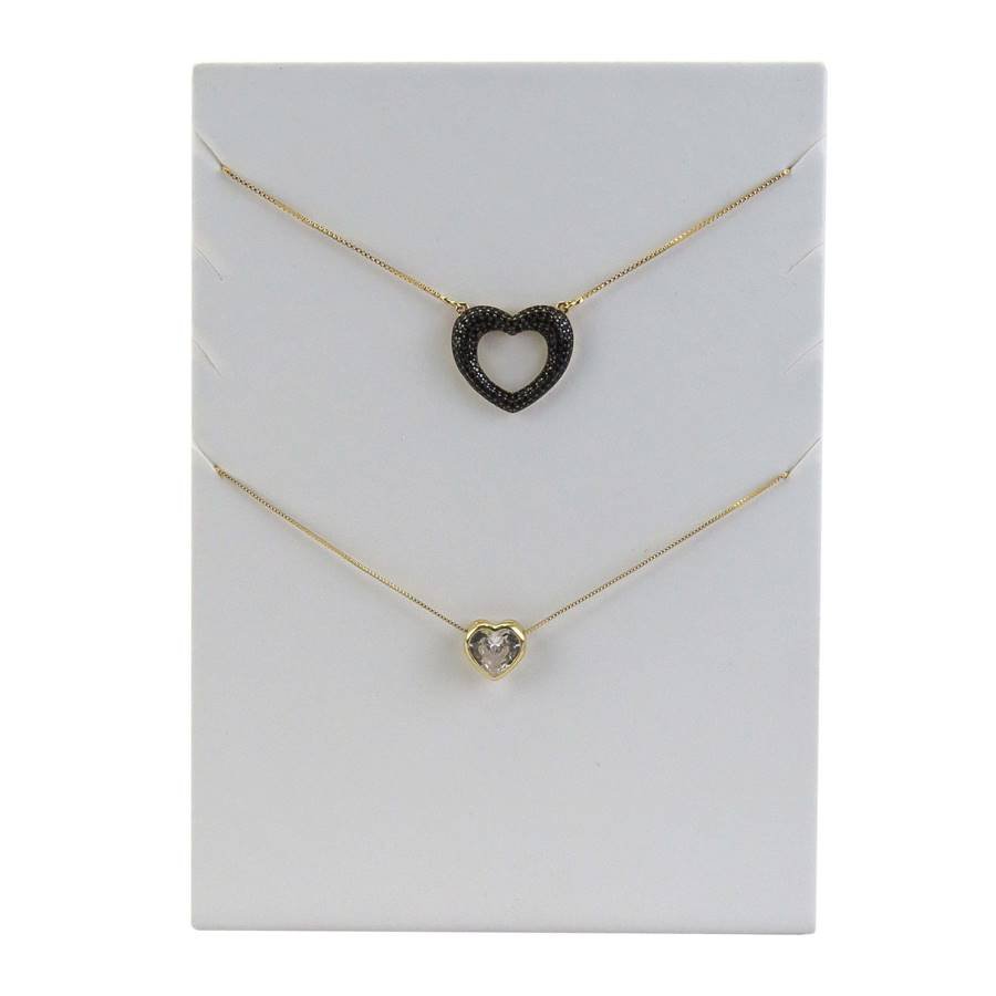 Expositor para Gargantilhas - 12,0x17,0 cm. Vinil Vinil Branco