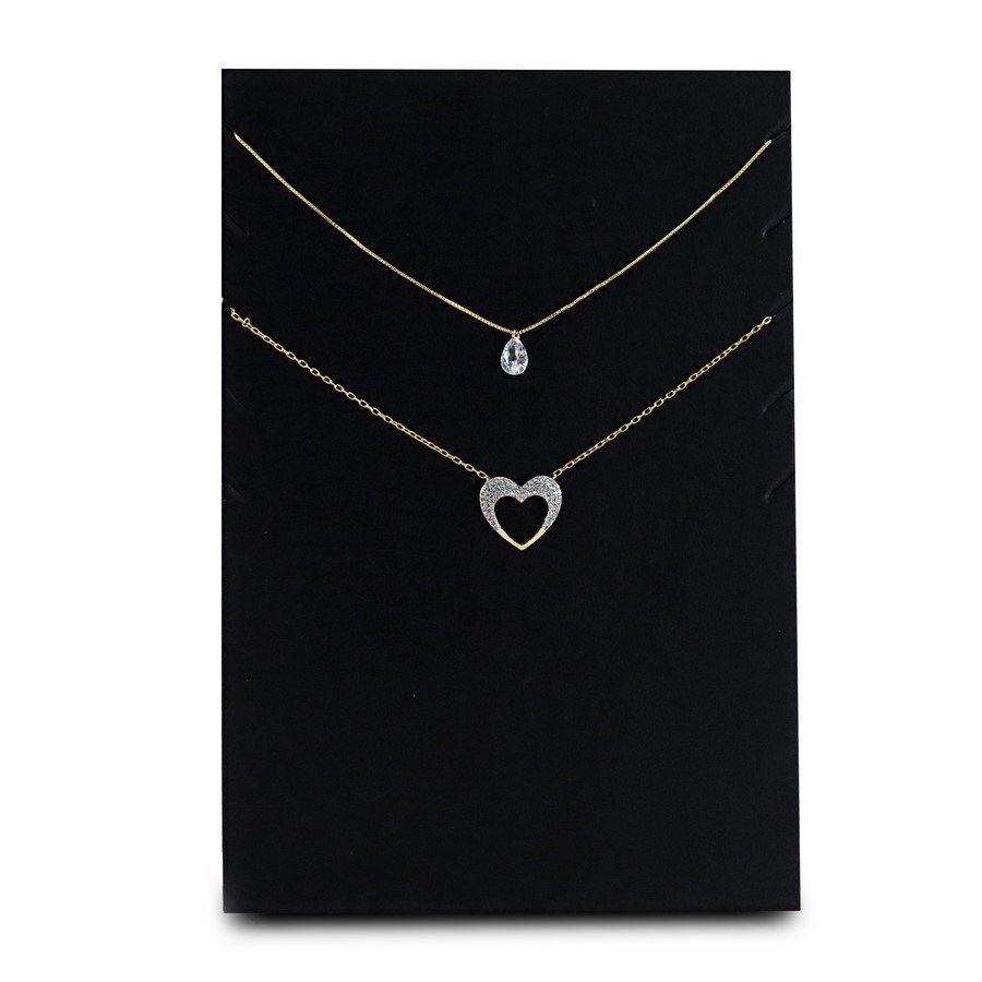 Expositor para Gargantilhas - 14,5x22,0 cm. Vinil Vinil Preto