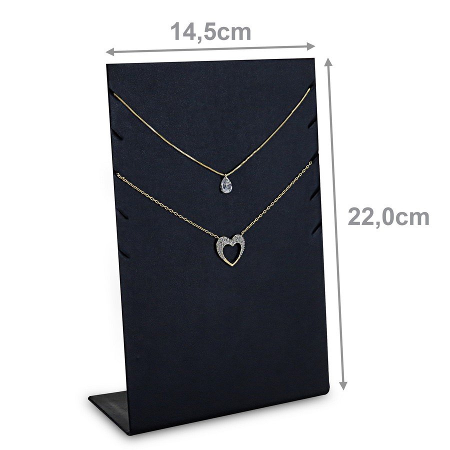 Expositor para Gargantilhas - 14,5x22,0 cm. Vinil Vinil Preto