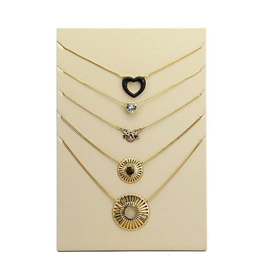 Expositor para Gargantilhas - 14,5x22,0 cm. Vinil Vinil Marfim