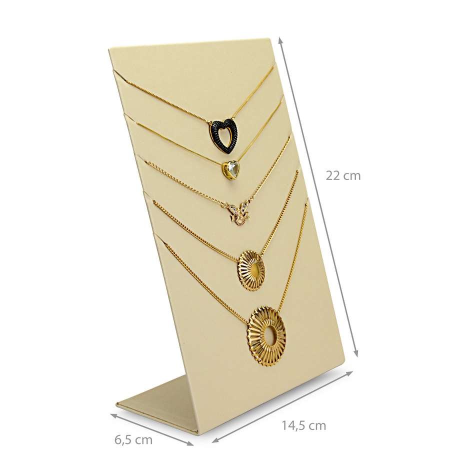 Expositor para Gargantilhas - 14,5x22,0 cm. Vinil Vinil Marfim