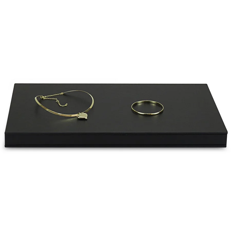 Base Expositora para Joias - 25x44x2,8 cm. Vinil Vinil Preto