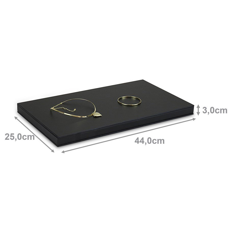 Base Expositora para Joias - 25x44x2,8 cm. Vinil Vinil Preto