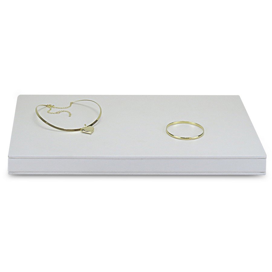 Base Expositora para Joias - 25x44x2,8 cm. Vinil Vinil Branco