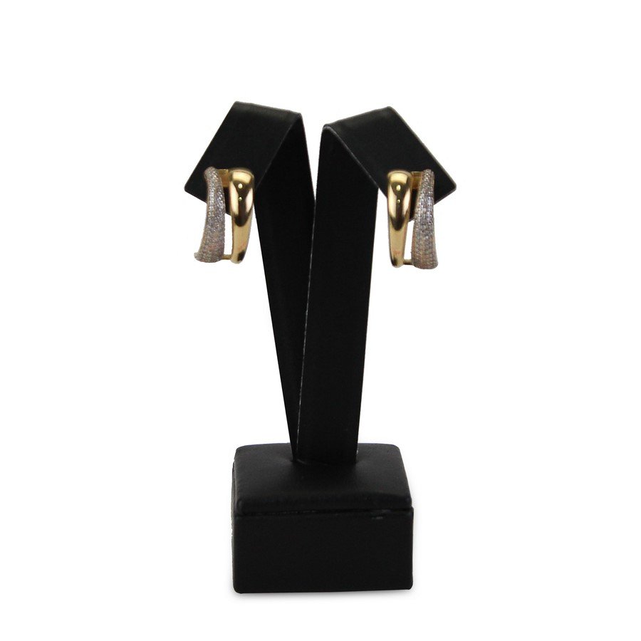 Expositor Grande para Brincos - 4x11 cm. Vinil Vinil Preto