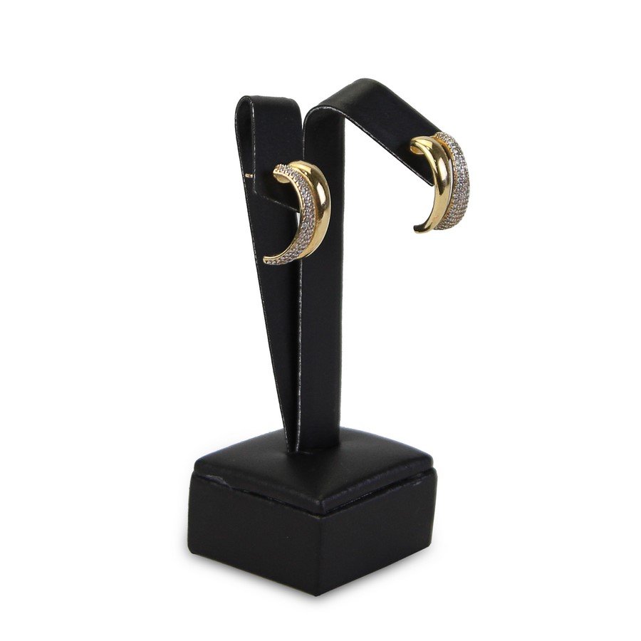 Expositor Grande para Brincos - 4x11 cm. Vinil Vinil Preto