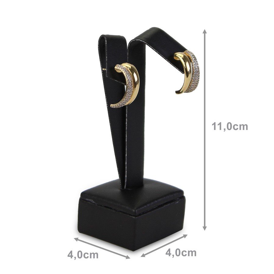Expositor Grande para Brincos - 4x11 cm. Vinil Vinil Preto