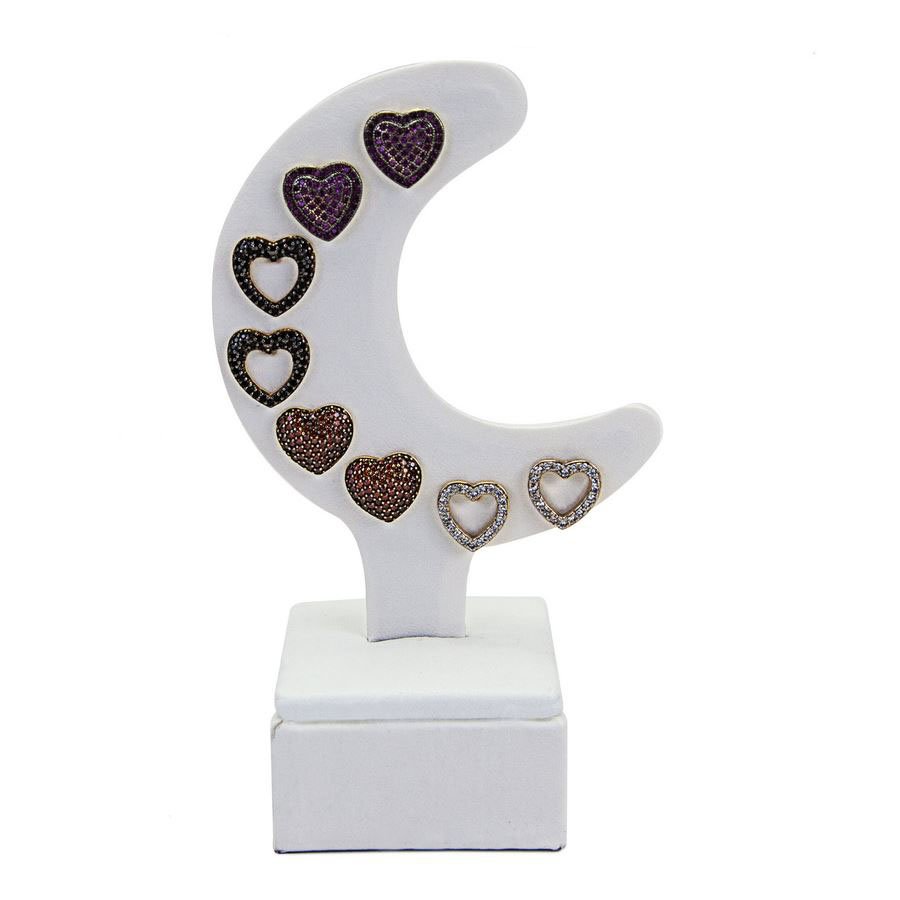 Expositor Piercing/Brinco Meia Lua 6,0x11,5 cm Vinil Vinil Branco