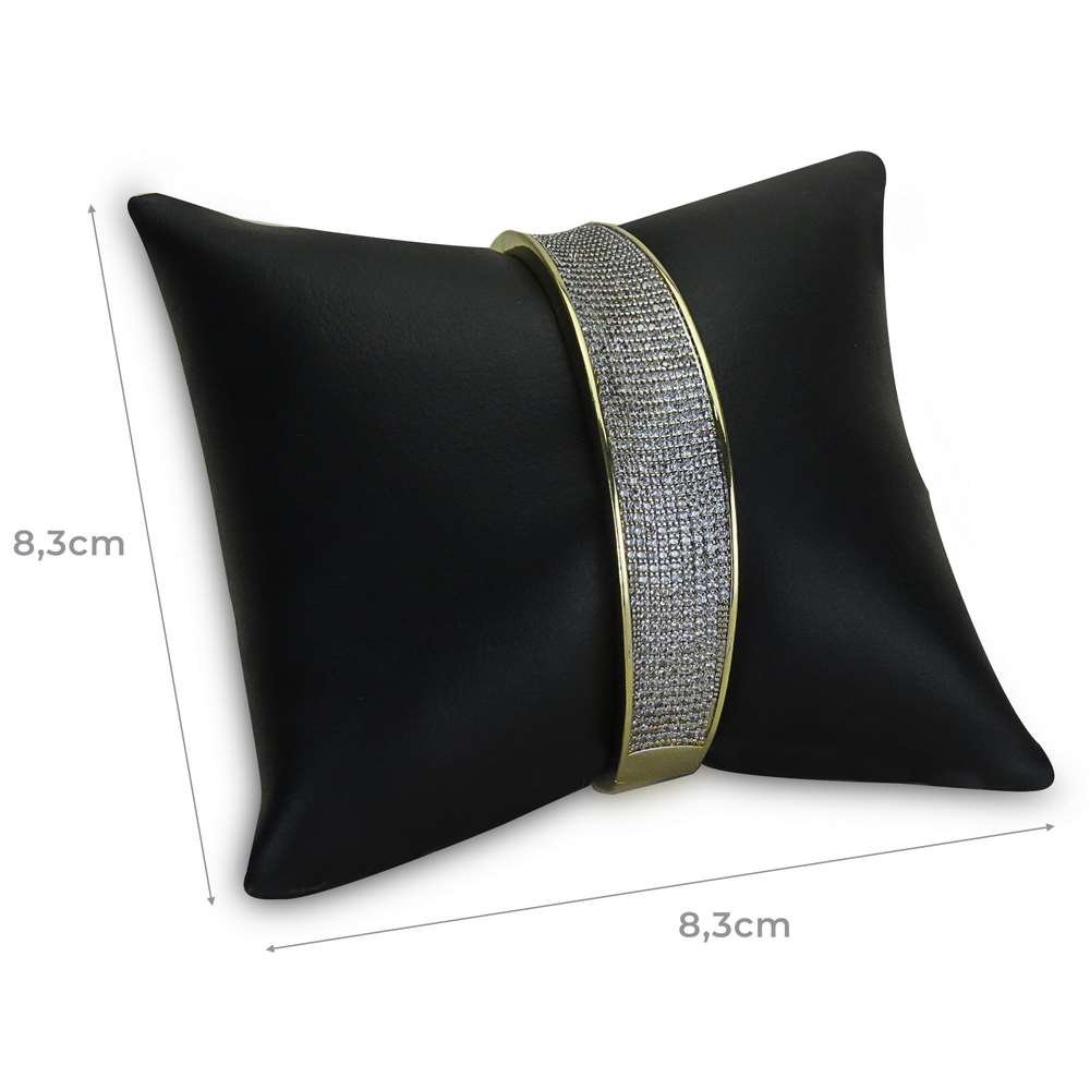 Almofada Expositora para Bracelete - 8,3x8,3x3,5 cm. Vinil Vinil Preto