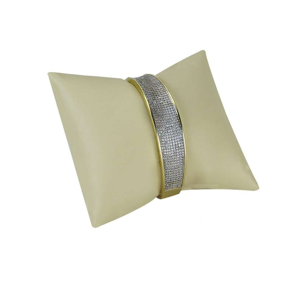 Almofada Expositora para Bracelete - 8,3x8,3x3,5 cm. Vinil Vinil Marfim