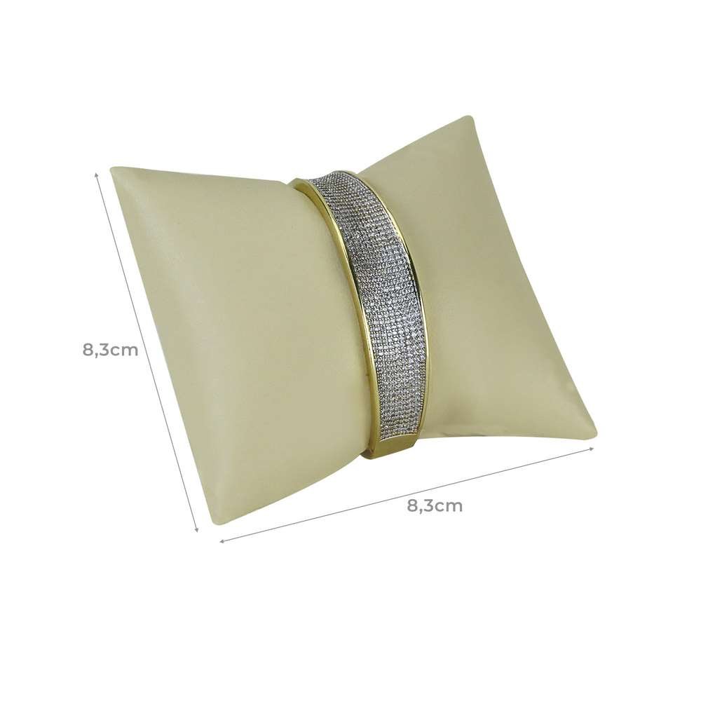 Almofada Expositora para Bracelete - 8,3x8,3x3,5 cm. Vinil Vinil Marfim