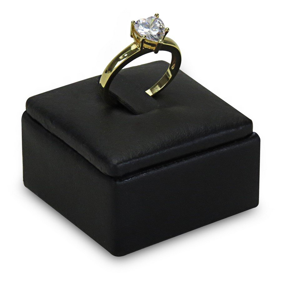 Expositor para Anel - 4x4x2,5 cm. Vinil Vinil Preto